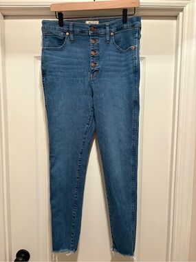Women’s Madewell 10" High-Rise Skinny Jeans in Mackey Wash: Button-Front Edition